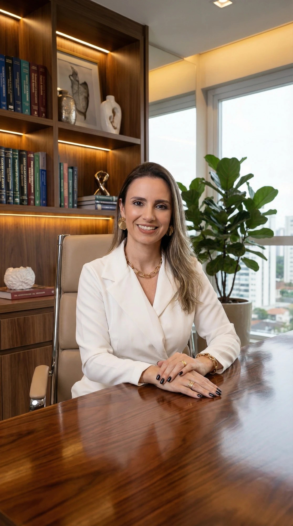 Dra. Michelle Scabello Terzariol no consultório — Ginecologista em Campinas